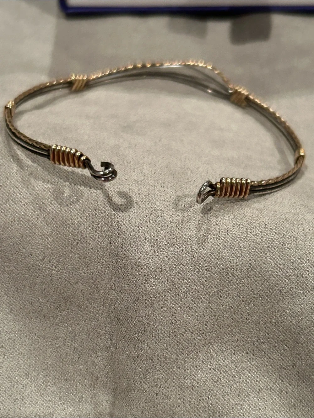 Rinaldo Elegant Two-Tone Wire Cuff Bracelet - Gold and Silver
